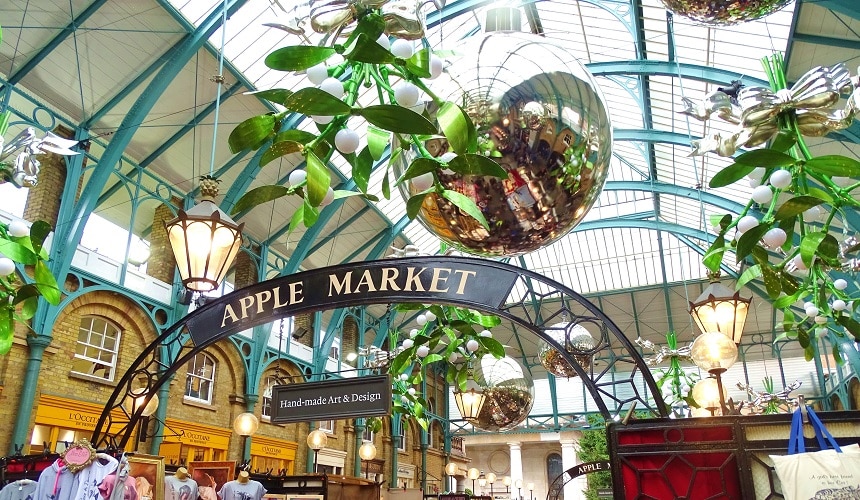 Browse the festive stalls in Covent Garden