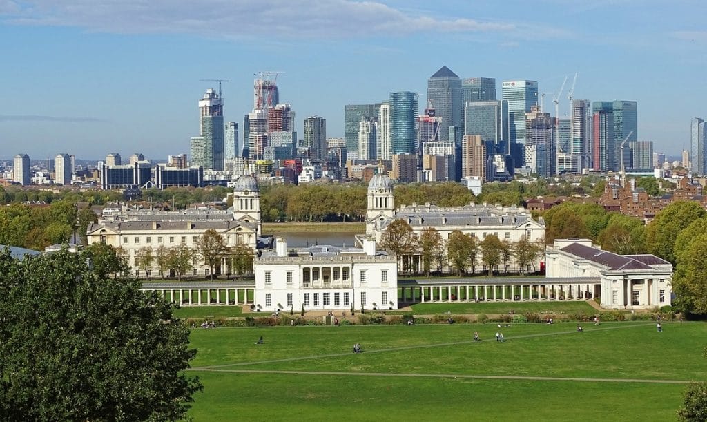 Get great views of the City skyline from Greenwich